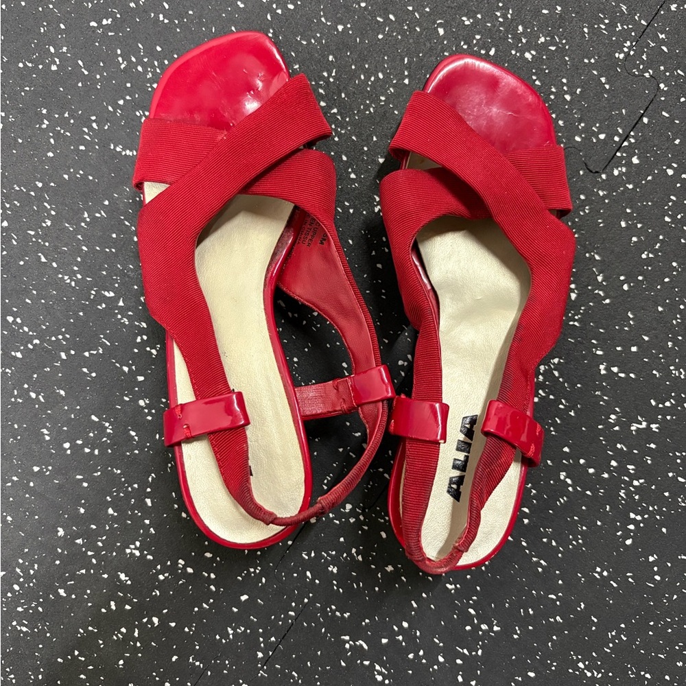 Alia Red Crisscross Heels | Sz 5
